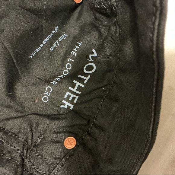 MOTHER The Looker Crop Nine Lives Black Denim Skinny Jeans Size 28 - Picture 10 of 10